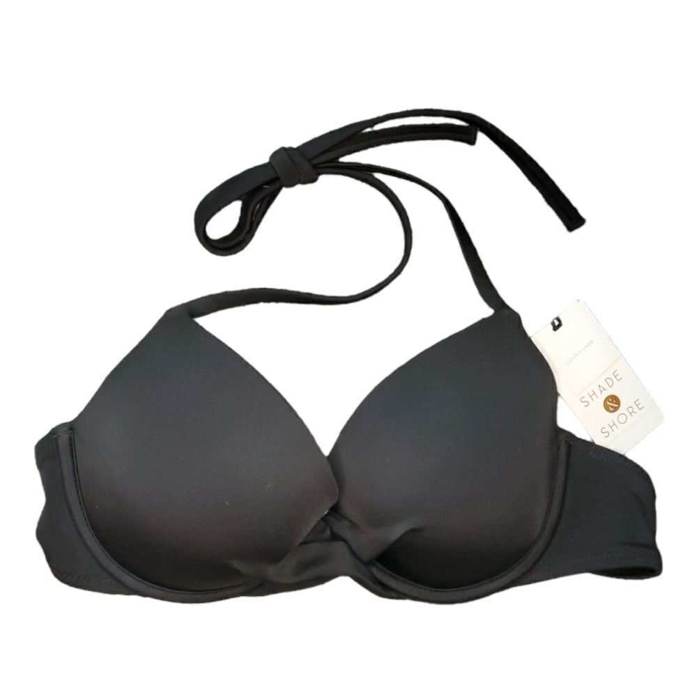 SHADE & Shore Black Bikini Top Size 34B